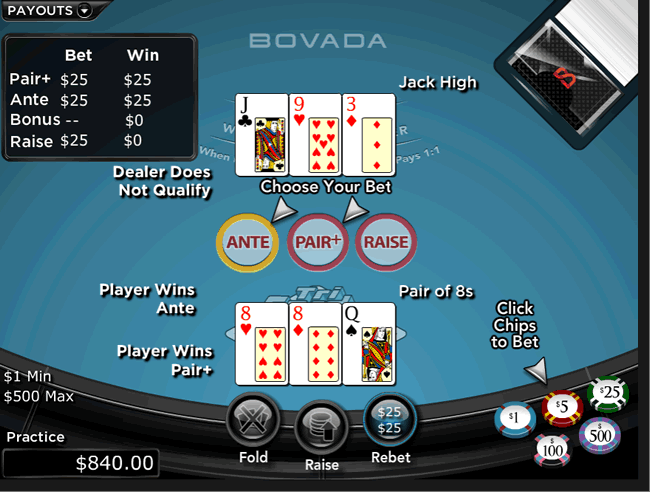 how to play casino 3 card poker