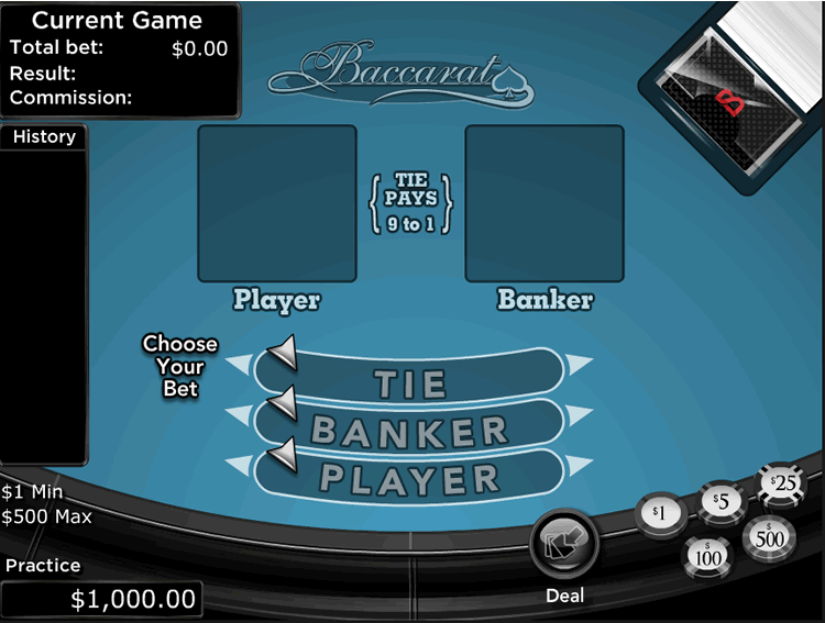 The baccarat table.