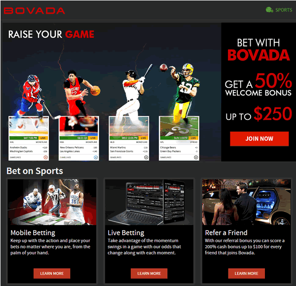 Bovada - Honest Sportsbook for USA Betting Online
