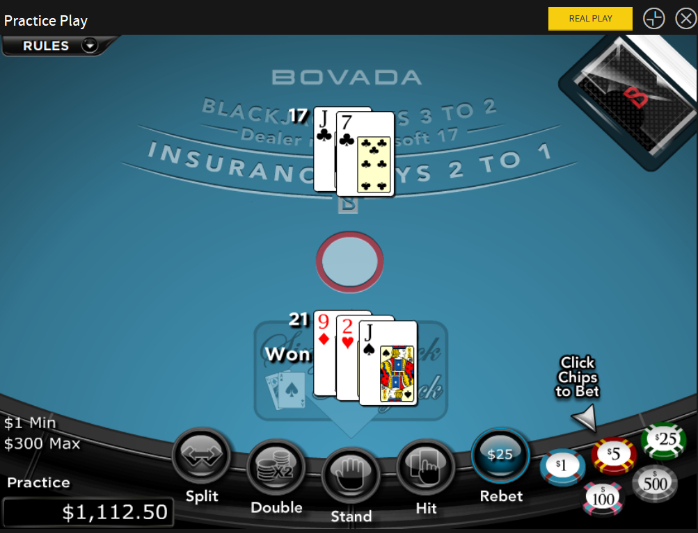 Blackjack bovada free play